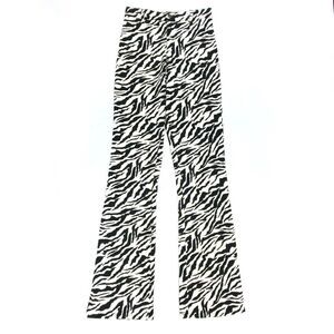 Motel Rocks Zoven Flared High Rise Trouser 90s Zebra Black White Y2k Clean Girl